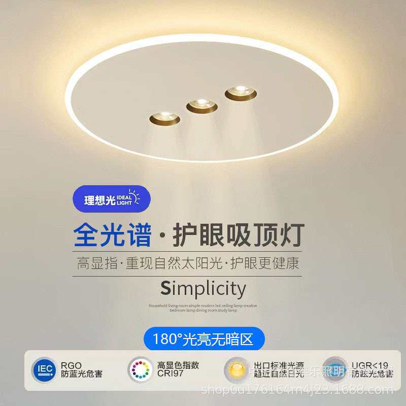 创意卧室灯圆形led吸顶灯简约现代无主灯客厅灯极简餐厅房间灯具