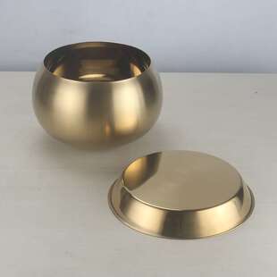 不锈钢佛钵金色出家人带盖化缘托钵和尚饭碗修行钵 Buddha bowl