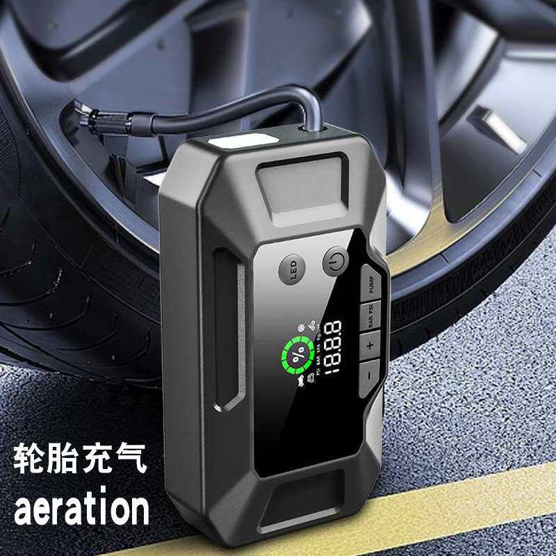 车载充气泵应急启动电源12V便携式无线打气泵多功能手机充电照明