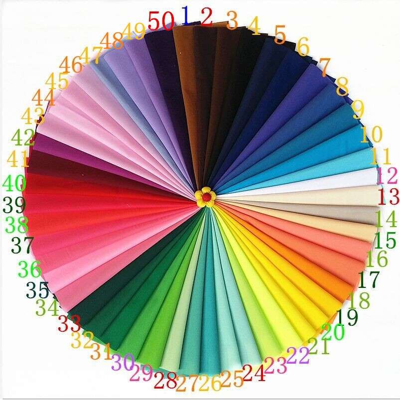 50色不重复彩色布片 20x30厘米 混纺 七彩布 彩虹