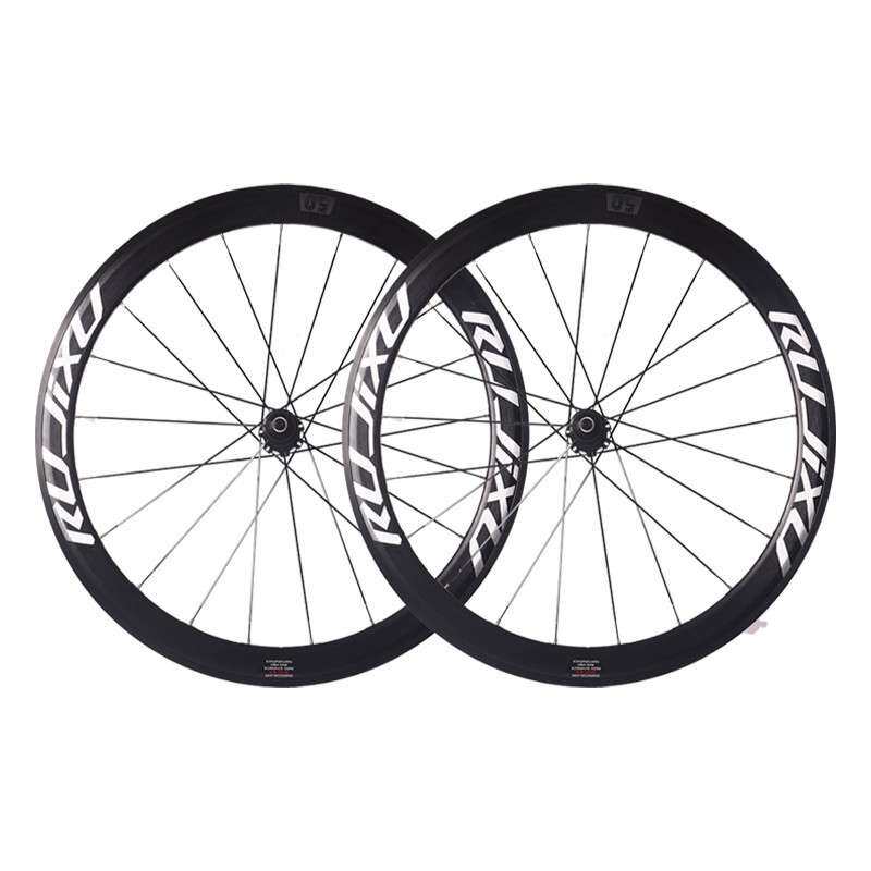 700c 50MM框高RUJIXU锐杰逊直拉破风辐条公路自行车轮组V/C刹圈刹