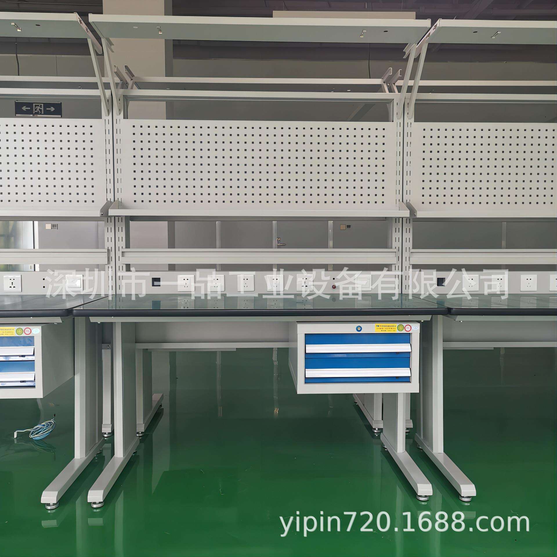 二抽带挂板多功能实验防静电工作台重型维修工作台 复合板钳工桌