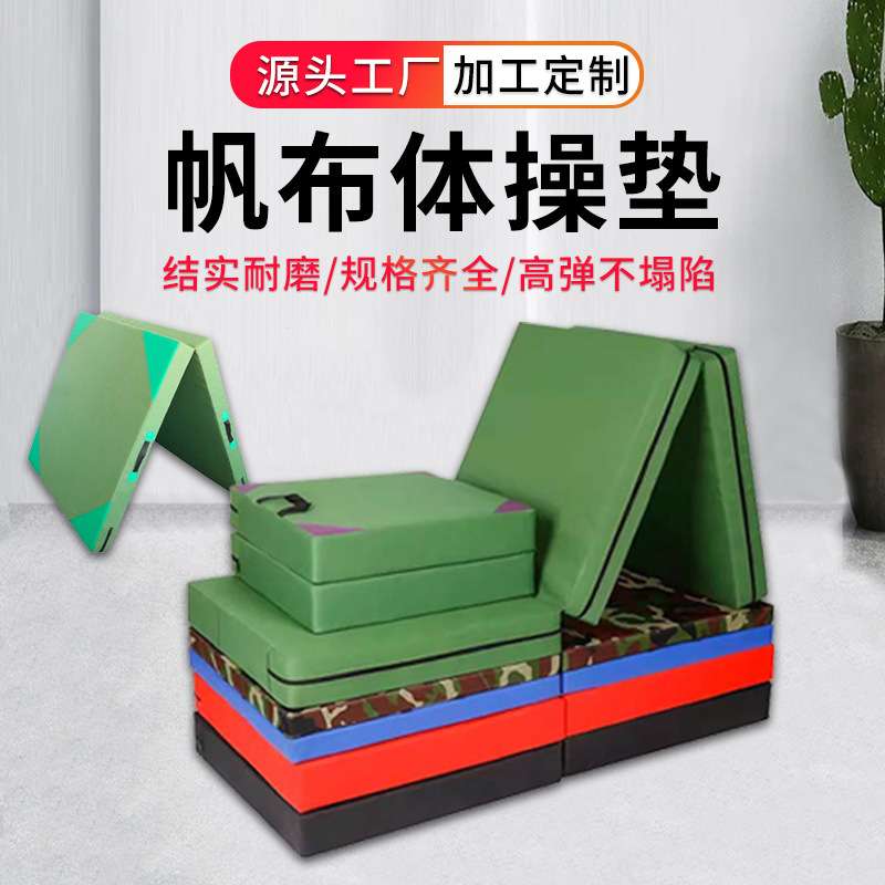 帆布体操垫跆拳道舞蹈跳远折叠垫子中考仰卧起坐专用室内户外