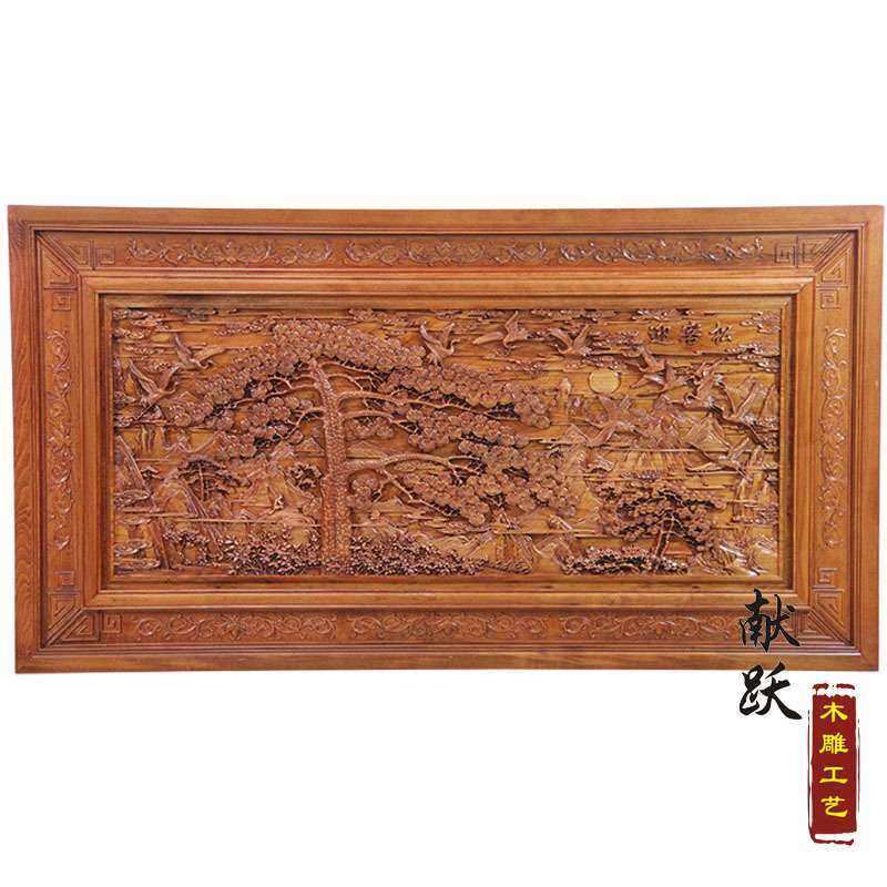 厂家  东阳木雕 经典年年有余木雕工艺品 仿古挂饰 一件代发