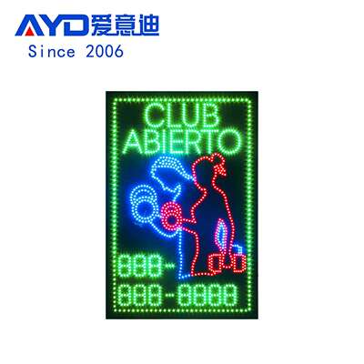 跨境直销LED CLUB ABIERTO SIGN运动俱乐部发光字 电话号码可修改