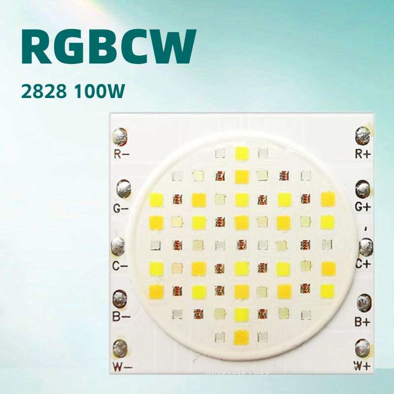 100W五合一RGBCW摄影灯COB灯珠2828大功率舞台灯RGBWY集成光源LED