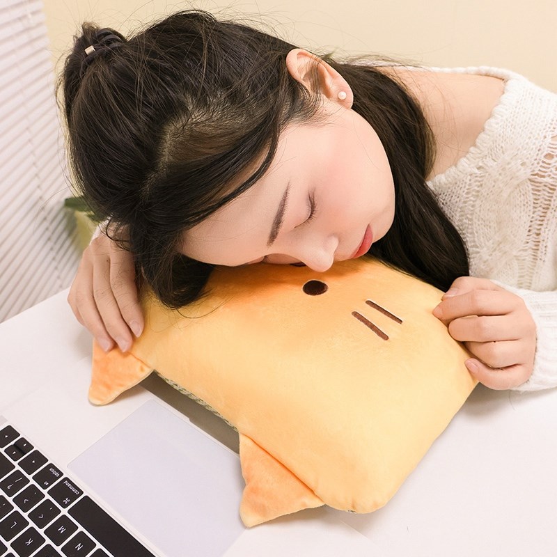 夏季凉席午睡枕便携式小枕头小学生桌上趴枕午休抱枕儿童睡觉专用