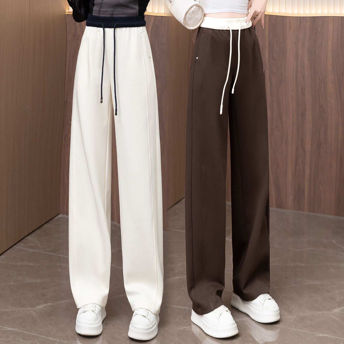 运动直筒阔腿裤女2025年春秋季新款垂感高腰宽松百搭舒适休闲卫裤,女装/女士精品,卫裤,淘宝优惠券,粉丝福利购,淘宝优惠卷