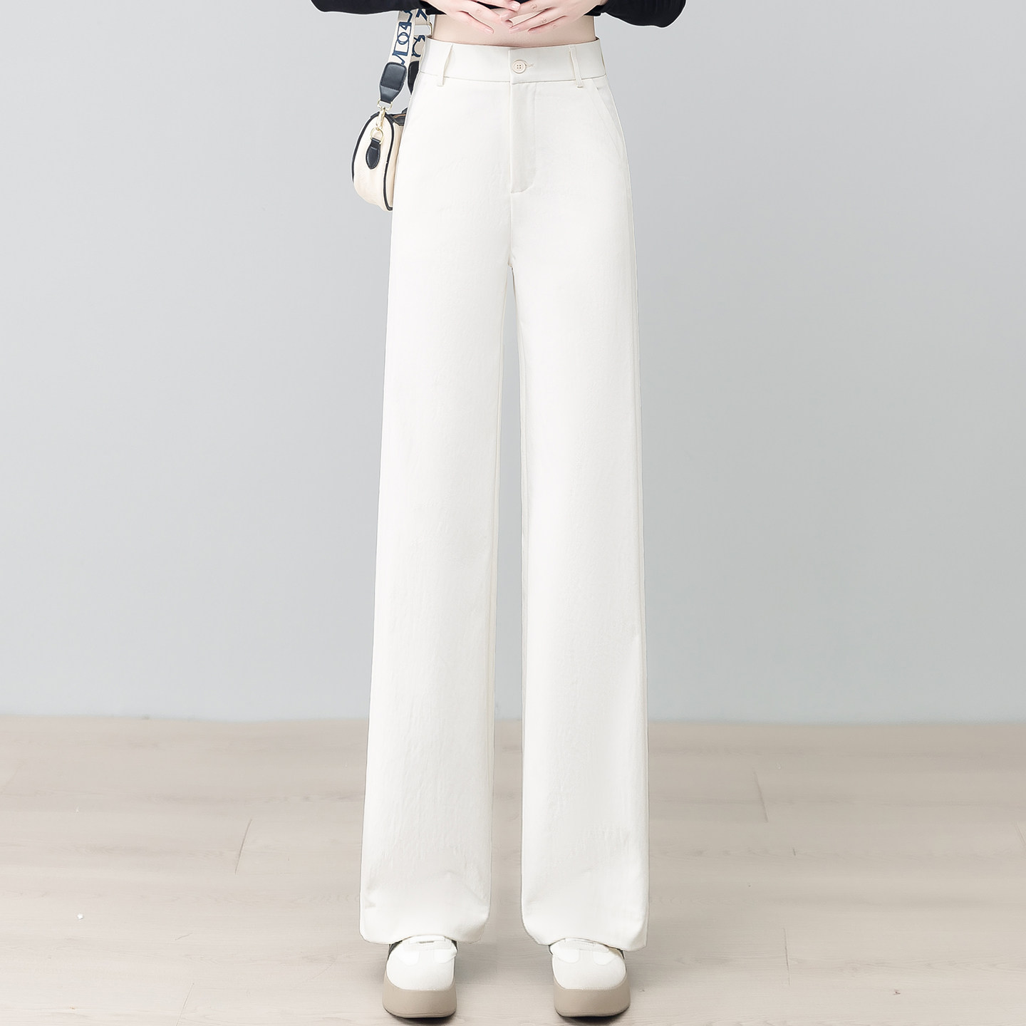 高级感阔腿西装裤女2025春秋新款高腰显瘦宽松窄版休闲百搭直筒裤,女装/女士精品,休闲裤,淘宝优惠券,粉丝福利购,淘宝优惠卷