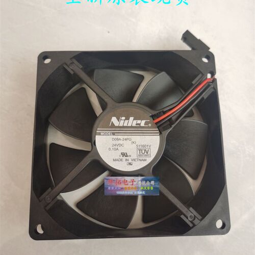 全新Nidec 9225 D09A-24PG K DC24V 0.10A 9cm2线变频器散热风扇