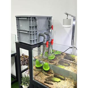 陶瓷缸流水摆件瓦盆瓷盆圆形玻璃鱼缸专用过滤器水缸净水器循环泵