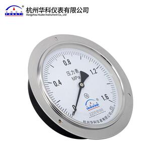 华科/永屹Y150ZT轴向带边压力表卧式气压液压真空负压表面板安装