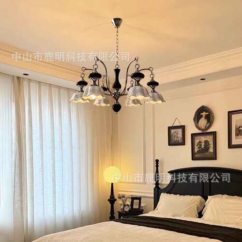 法式轻奢奶油风陶瓷吊灯现代简约别墅客厅美式复古风卧室书房灯饰
