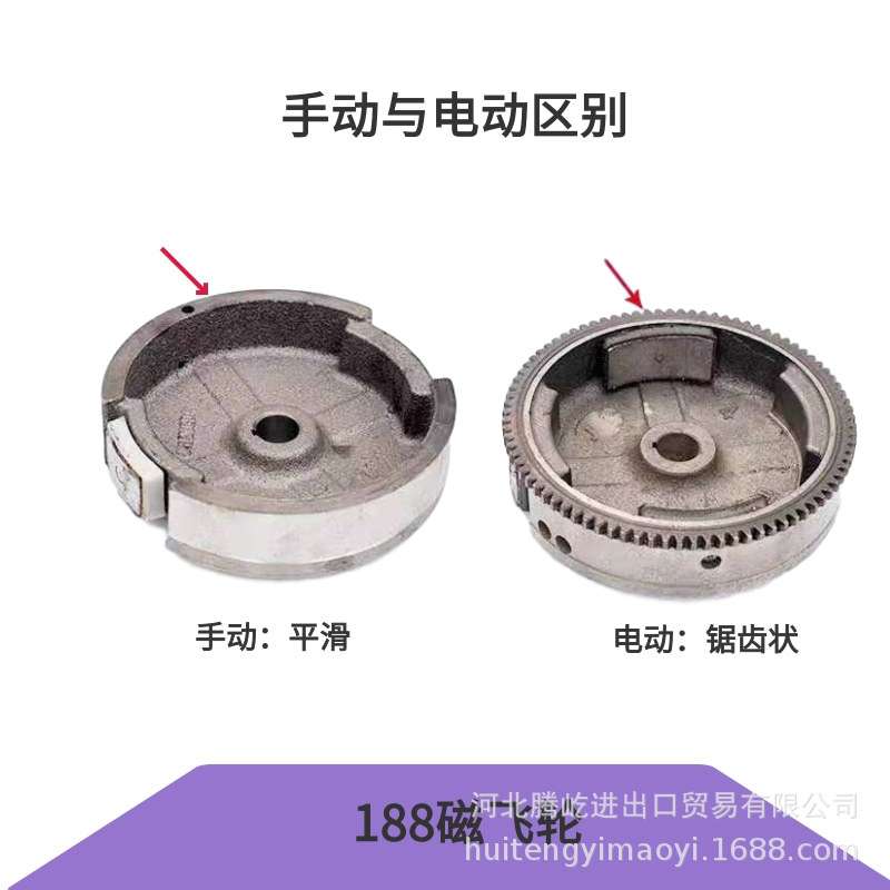 现货供应 5KW汽油发电机配件188汽油机磁飞轮/188F自带马达磁飞轮