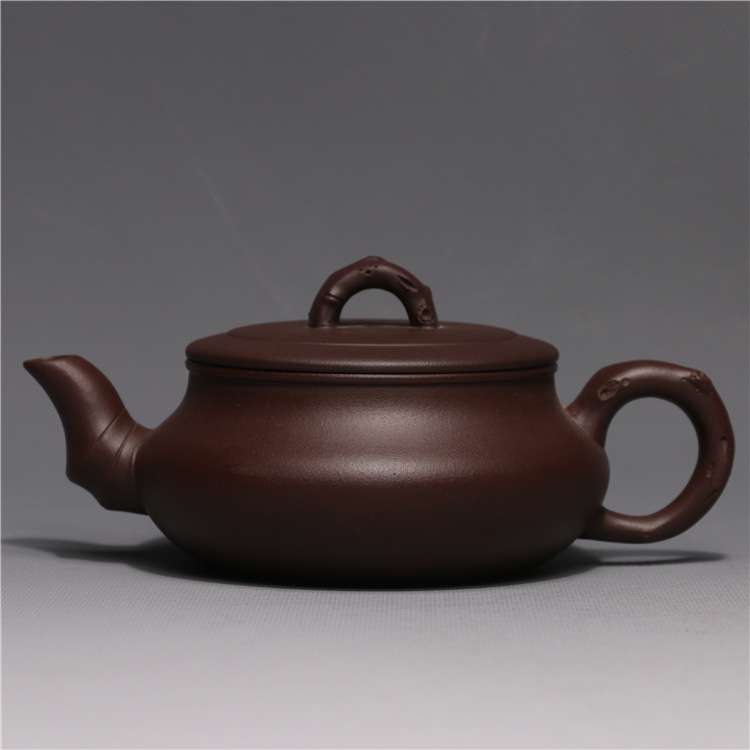 龙砂陶自产自销宜兴紫砂茶壶紫泥茶壶汉扁壶250毫升紫砂壶