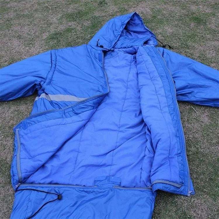 户外野营保暖单人睡囊可折叠保温人形睡袋登山露营防寒加厚睡被