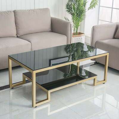 北欧简易钢化玻璃茶几简约客厅小户型小茶几现代大理石长方形茶几