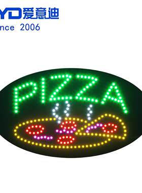 跨境灯箱LED广告牌店面门牌挂牌披萨店 LED PIZZA SIGN 27x15inch