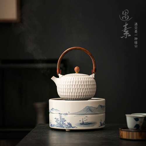 复古侧把壶煮茶炉家用煮茶泡茶器大容量养生壶电陶炉全套围炉煮茶
