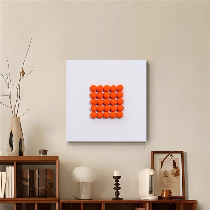 创意实物客厅装饰画背景墙实木墙画无框圆球镶嵌挂画简约玄关壁画
