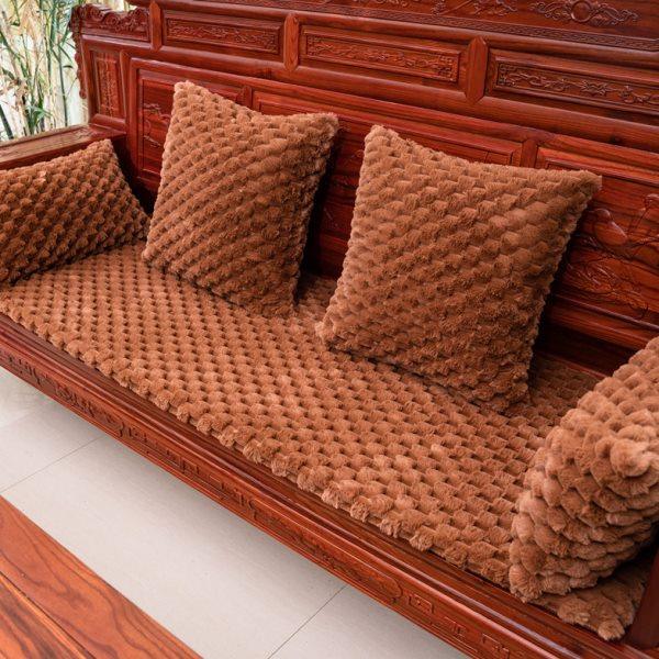 红实木沙发垫加厚毛绒坐垫加厚海绵木质连体椅垫子单三人座可定做,居家布艺,沙发垫,淘宝优惠券,粉丝福利购,淘宝优惠卷