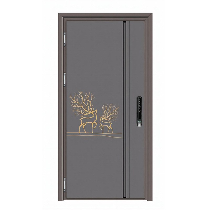 防盗门轻奢入户门子母门安全门铸铝拼接锌合N金智能指纹锁单门大