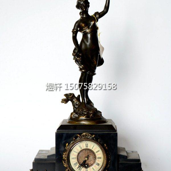 仿古董钟|老式上弦做旧铸铜理石座钟|样板间摆设|壁炉玄关装饰钟,家居饰品,座钟,淘宝优惠券,粉丝福利购,淘宝优惠卷