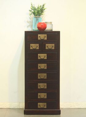 首饰榆木新中式储物抽柜CD柜房厅抽屉式收纳柜文件柜多实木玄关柜