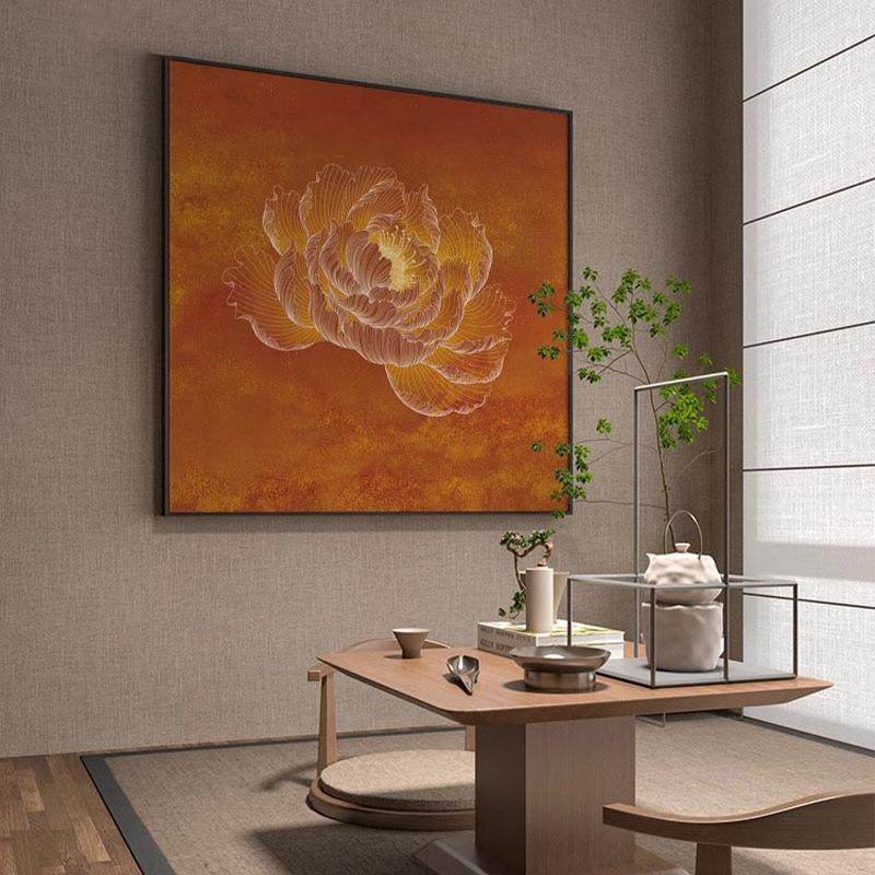 新中式橙色禅意荷花古典中国风客厅装饰画系入户玄关茶室挂画相纸,鲜花速递/花卉仿真/绿植园艺,割草机/草坪机,淘宝优惠券,粉丝福利购,淘宝优惠卷