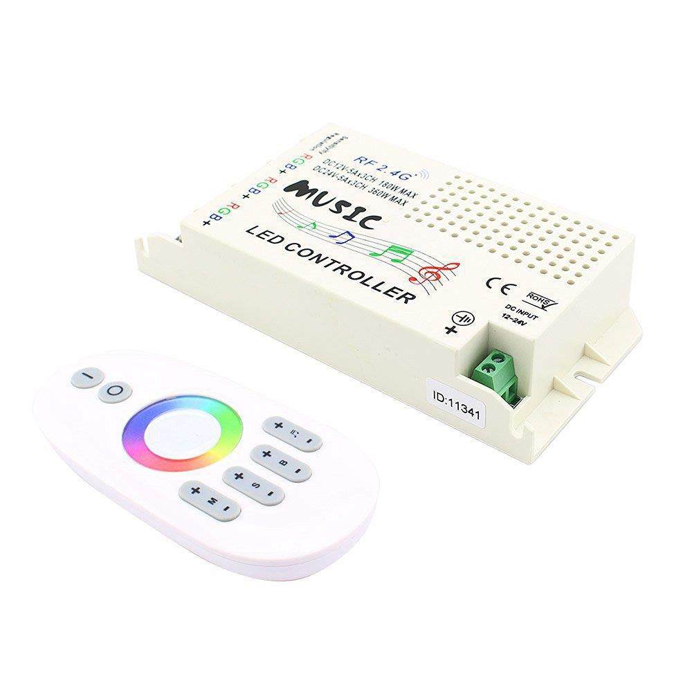 2.4G LED音乐控制器 七彩音频控制器music声控灯条灯带RF