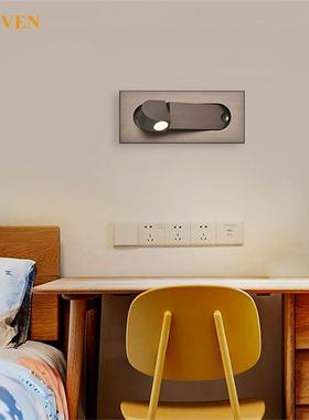 欧式酒店床头壁灯设计师款3WLED嵌入式床头壁灯阅读350度旋转壁灯