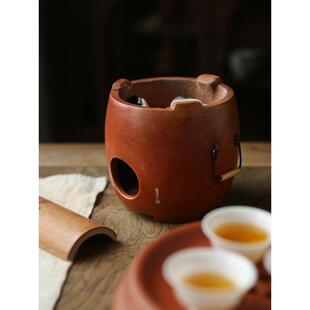 闽西副榜炉 童文宋圆炉 小炭炉红泥工夫茶炉橄榄碳炉潮汕砂铫