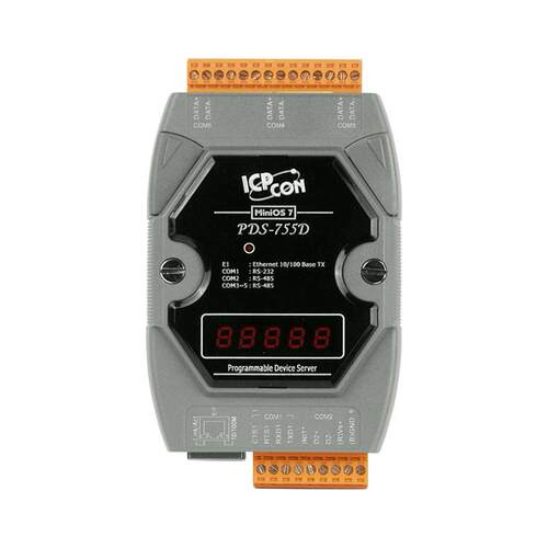 带7段数码显示的可编程设备服务器，RS-232*1,RS-485*4