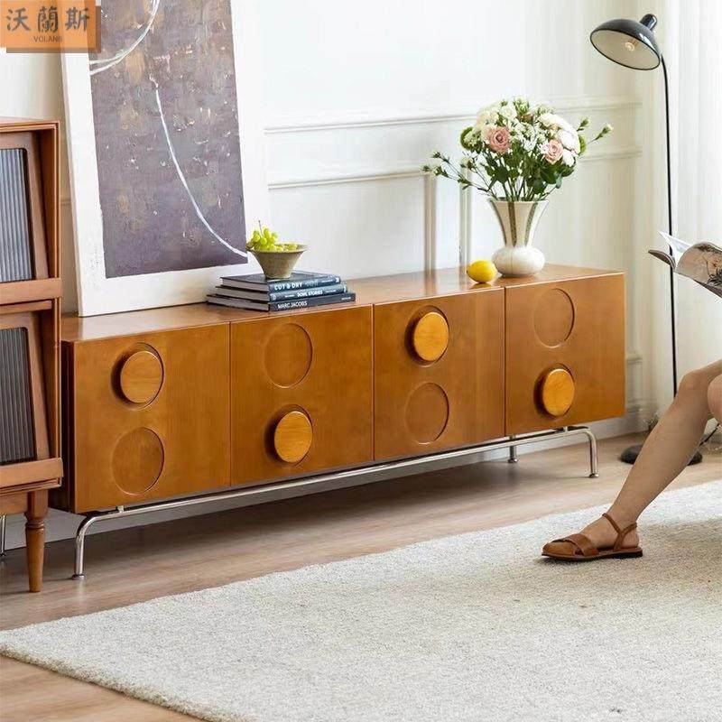 复古实木电视柜现代简约小户型客厅储物柜法式中古奶油风落地边柜,鲜花速递/花卉仿真/绿植园艺,割草机/草坪机,淘宝优惠券,粉丝福利购,淘宝优惠卷