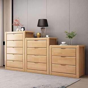 实木小斗柜简约现代边角柜卧室收纳柜客厅柜储物柜组合抽屉五斗柜