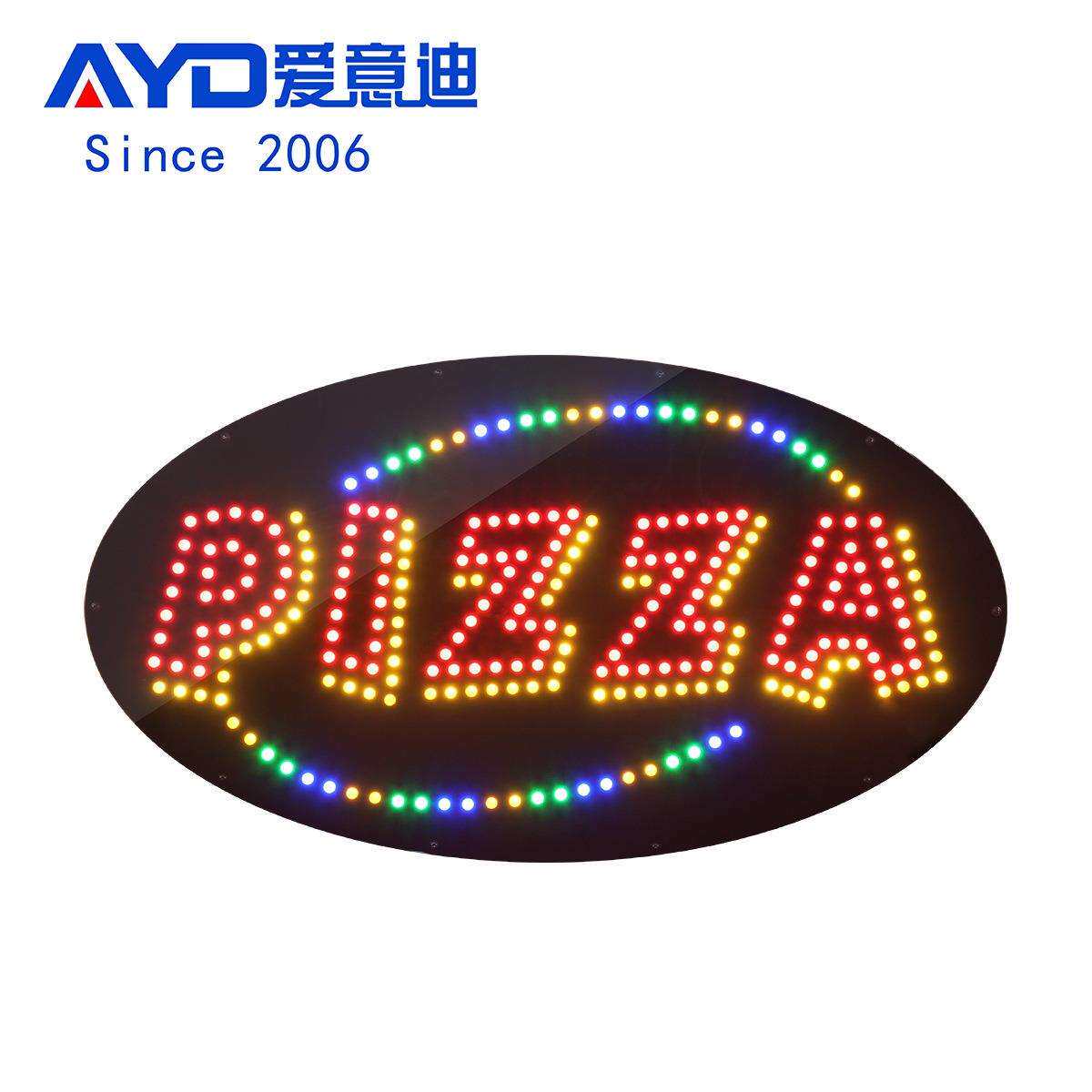 商业快餐门墙标志标牌店外海外广告标牌户外 LED披萨标牌厂家直销