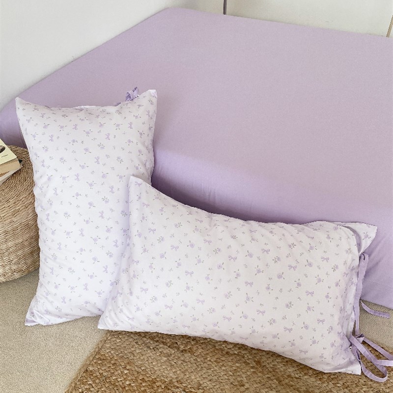 甜蜜梦香原汁原味活力紫色花棉枕套枕头套皮肤友好100棉Z单包可定