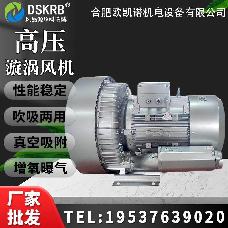 气体循环输送旋涡式气泵LRB94S双段立式高压鼓风机20kw大气量高压