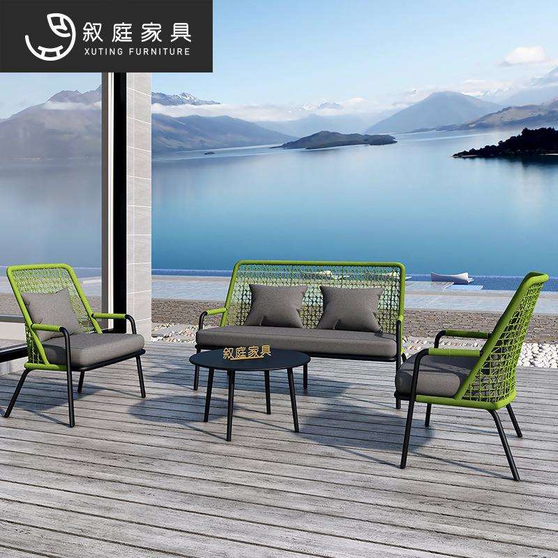 户外沙发藤编桌椅庭院阳台露台餐饮别墅景区公共场合会客洽谈家具