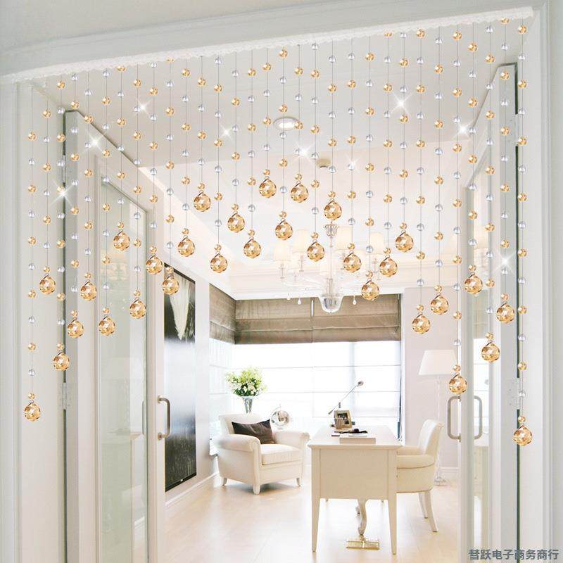 珠帘水晶门帘隔断帘家用客厅卫生间卧室帘子装饰新款免打孔玄关帘