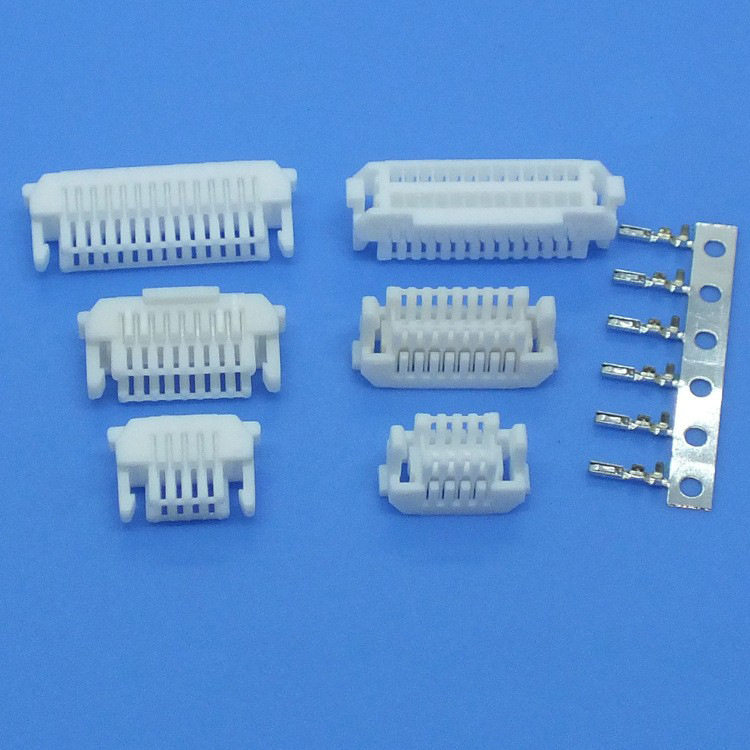 接插件1.0mm间距SHLD带锁扣连接器双排带扣SHLD插头8P-16P-40P