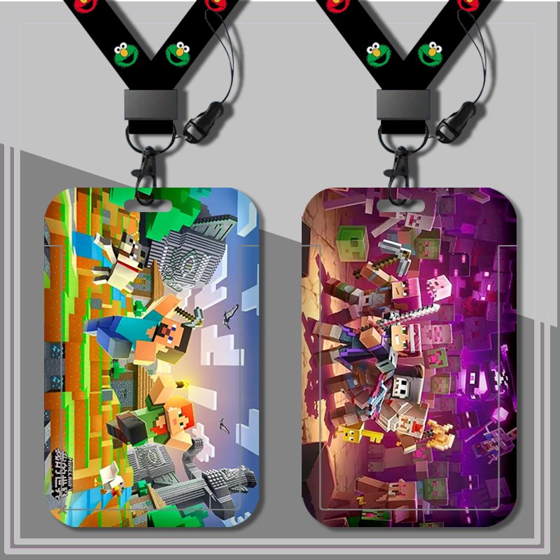 学生卡套饭卡校园卡儿童身份w证地铁公交羊城通带挂绳新款我的世