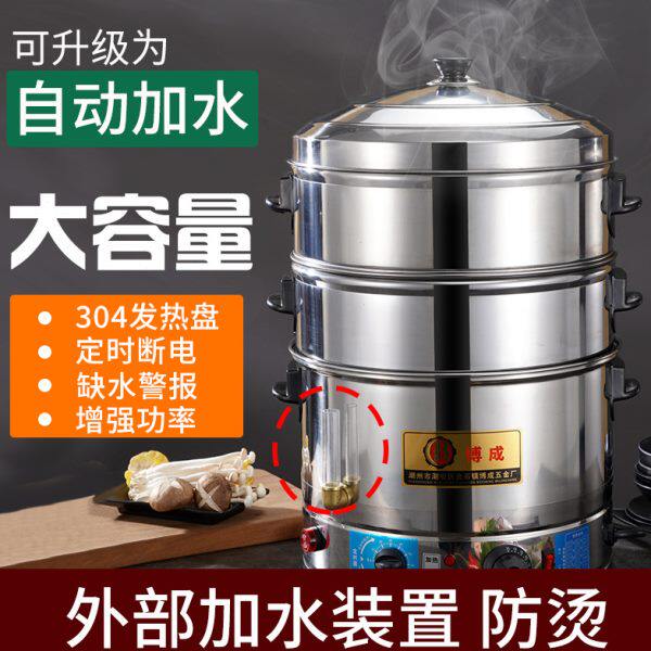 不锈钢商用电蒸笼大容量电蒸锅多功能全自动大型电煮锅家用大蒸格