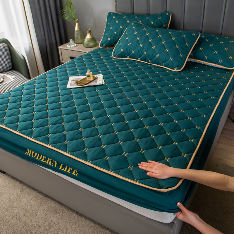 床笠单件防水隔尿床单席梦思床垫保护套罩全包P加厚夹棉床罩三件