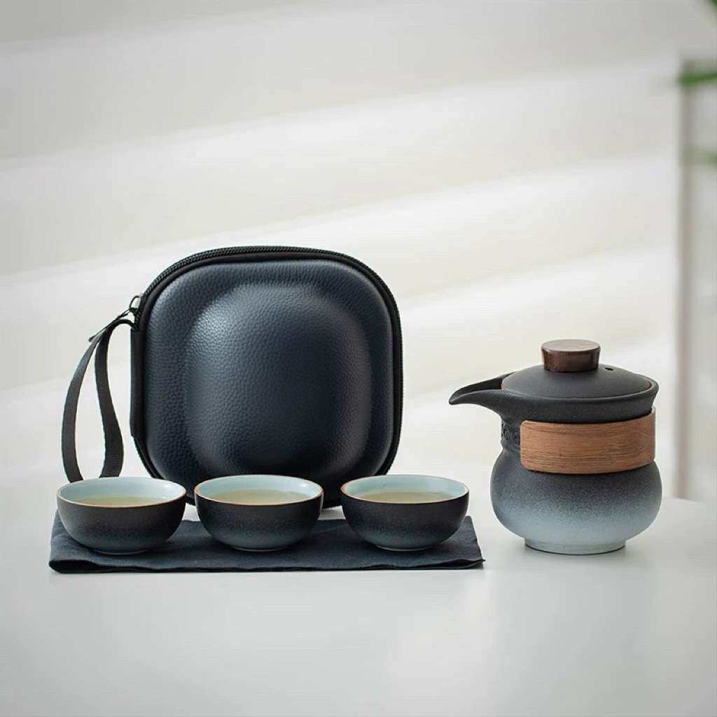 陶瓷便携式快客杯一壶三杯功夫随身泡茶壶茶杯户外旅行茶具套装,3C数码配件,USB灯,淘宝优惠券,粉丝福利购,淘宝优惠卷