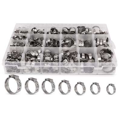 跨境 530pcs盒装304不锈钢快速固定,卡箍喉箍抱箍管卡组合套装