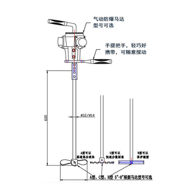 手提式气动搅拌机源头工厂油墨油漆涂料化工专用便携手持式搅拌器