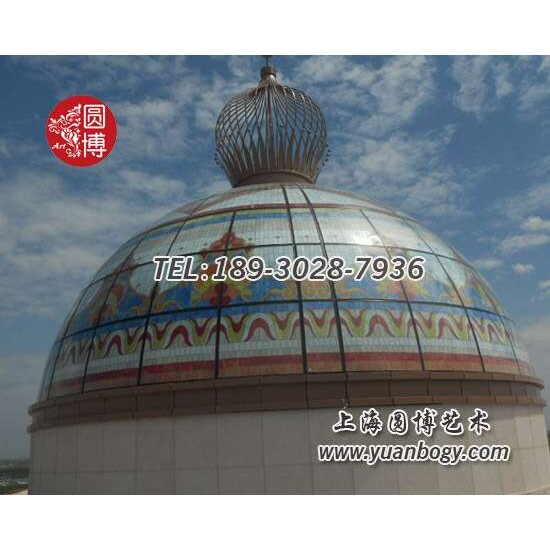 彩绘教堂玻璃穹顶合生创展集团杭州湾彩色玻璃穹顶项目