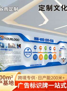 公司企业文化亚克力LOGO墙PVC广告字宣传展板文化墙发光字广告牌