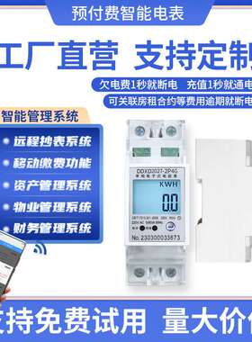 公寓宿舍专用2P单相预付费电表 DDXD2027导轨式4G多功能智能电表